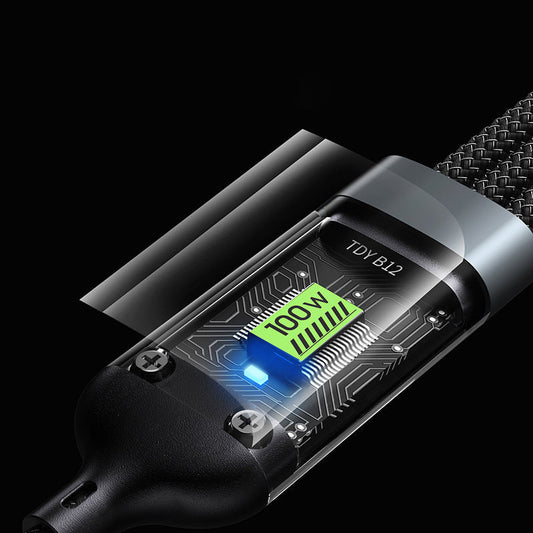 3-in-1 100W Transparentes Schnellladekabel