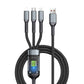3-in-1 100W Transparentes Schnellladekabel