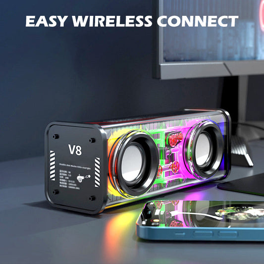 Frendorf | [bestes Geschenk] Transparenter Bluetooth-Lautsprecher mit Ambientebeleuchtung