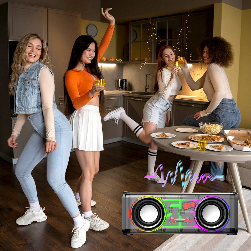 Frendorf | [bestes Geschenk] Transparenter Bluetooth-Lautsprecher mit Ambientebeleuchtung