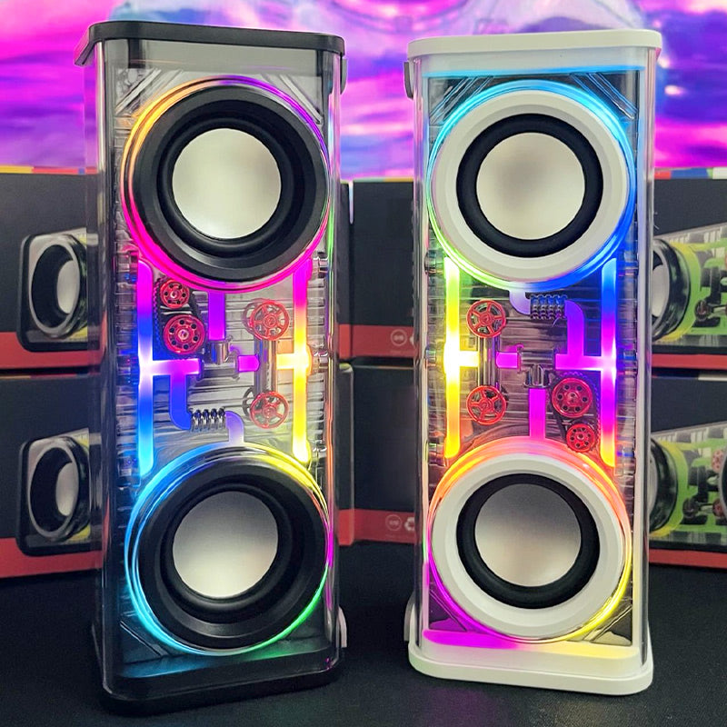 Frendorf | [bestes Geschenk] Transparenter Bluetooth-Lautsprecher mit Ambientebeleuchtung