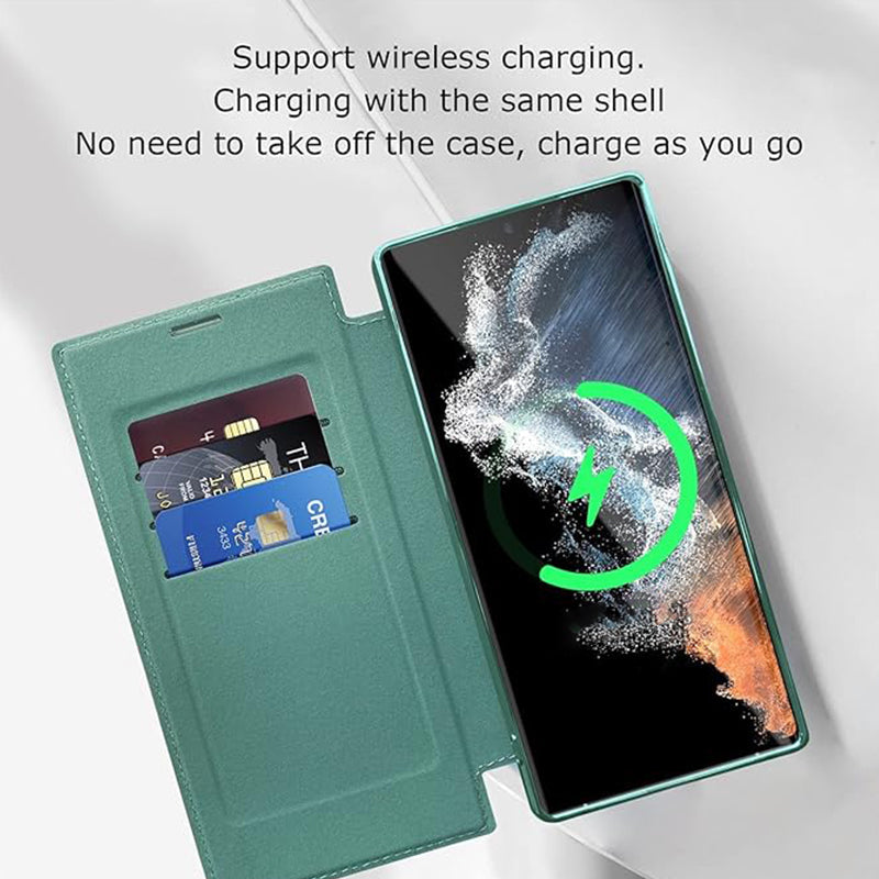 Frendorf | 📱2024 Neue Leder strukturierte Flip Handytasche für Samsung
