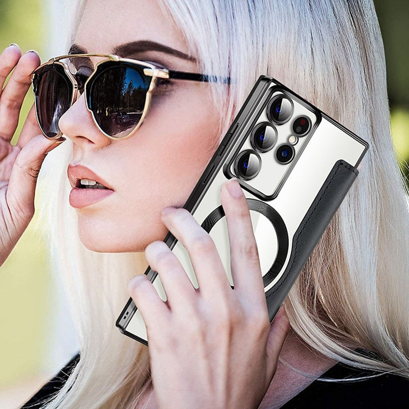 Frendorf | 📱2024 Neue Leder strukturierte Flip Handytasche für Samsung