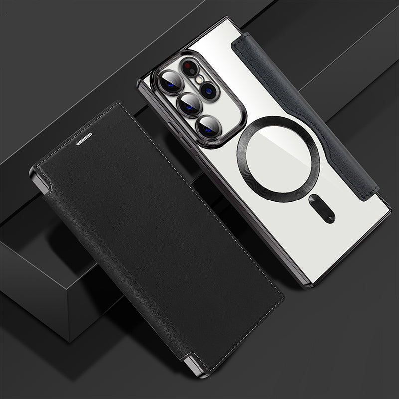 Frendorf | 📱2024 Neue Leder strukturierte Flip Handytasche für Samsung