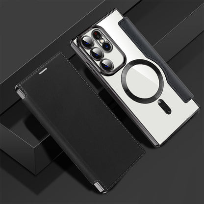 Frendorf | 📱2024 Neue Leder strukturierte Flip Handytasche für Samsung