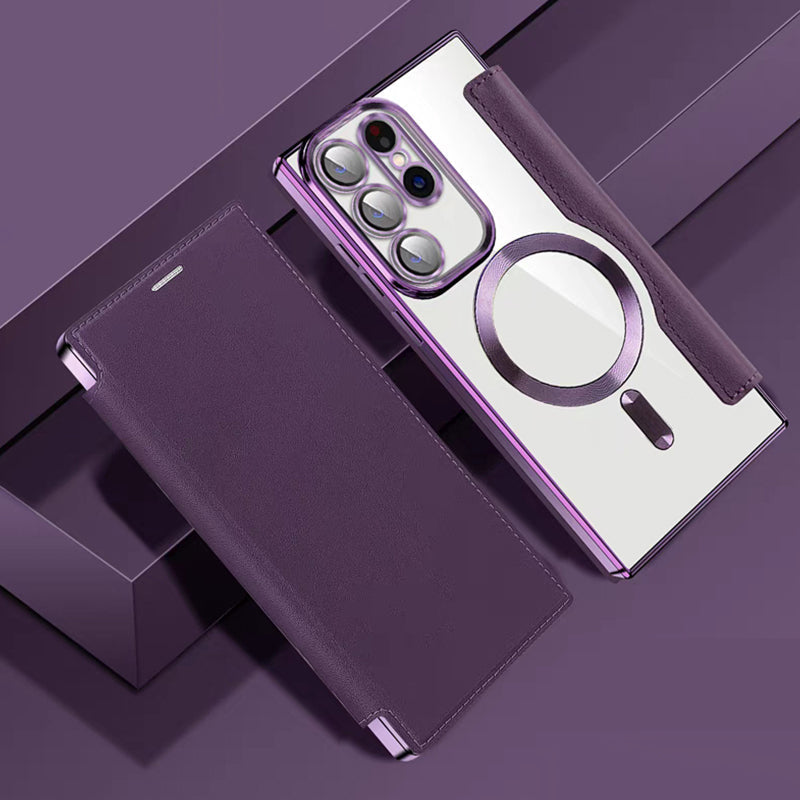 Frendorf | 📱2024 Neue Leder strukturierte Flip Handytasche für Samsung