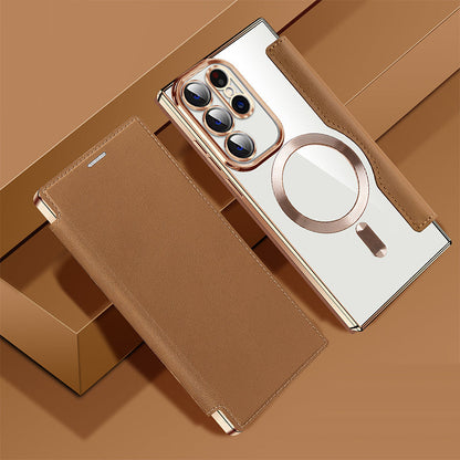Frendorf | 📱2024 Neue Leder strukturierte Flip Handytasche für Samsung