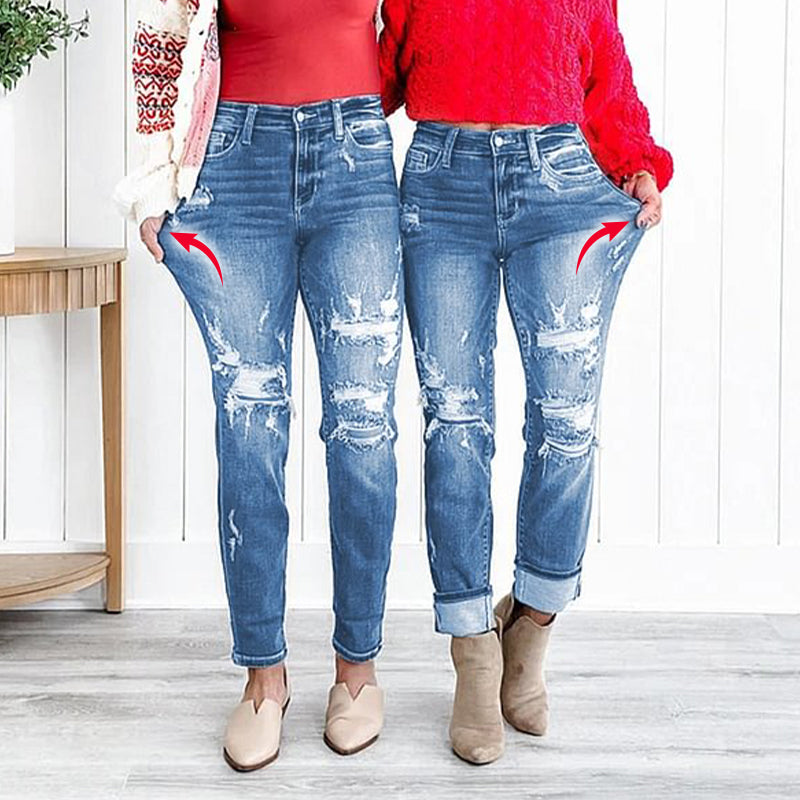 Frendorf | Zerrissene Jeans mit Distressed-Effekt und Bauchkontrolle