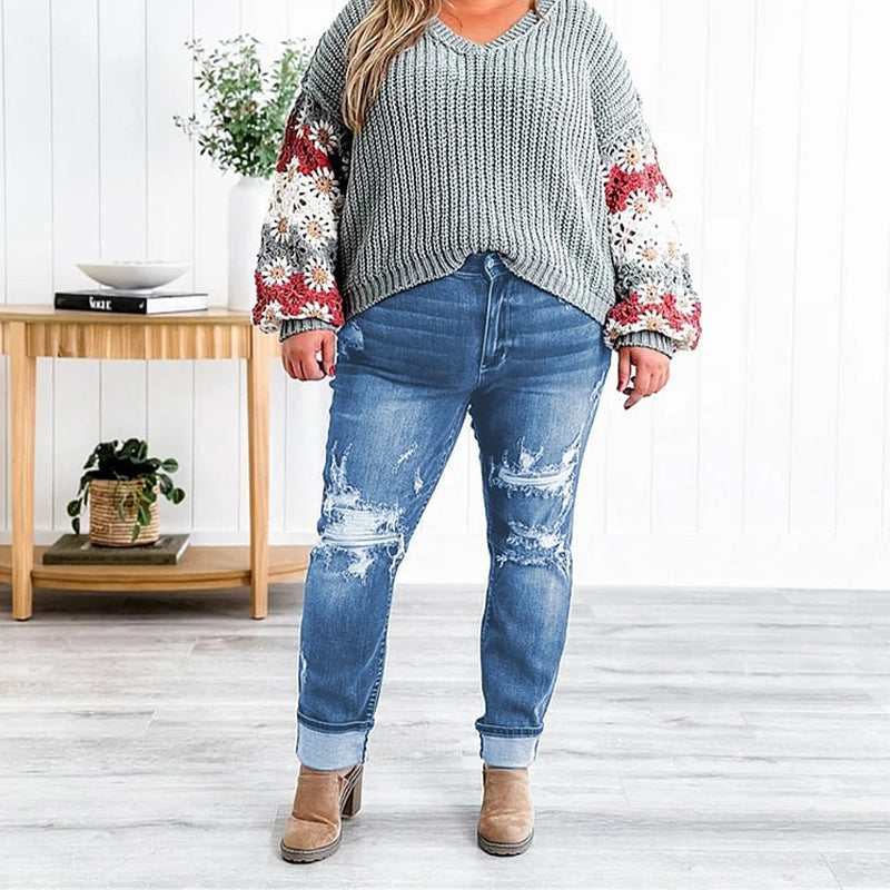 Frendorf | Zerrissene Jeans mit Distressed-Effekt und Bauchkontrolle