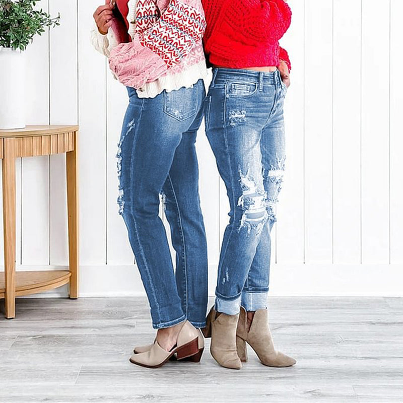 Frendorf | Zerrissene Jeans mit Distressed-Effekt und Bauchkontrolle