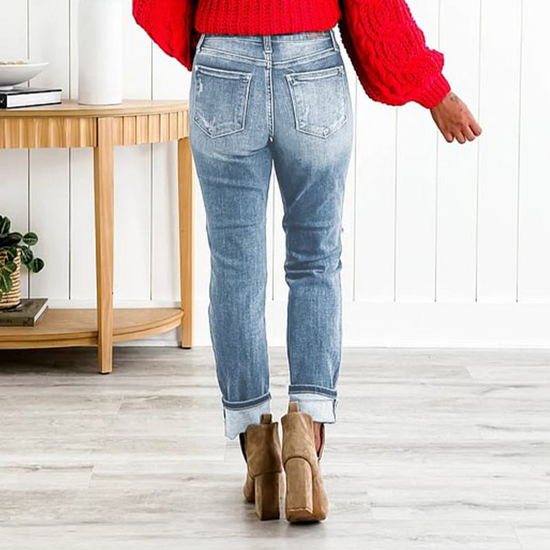 Frendorf | Zerrissene Jeans mit Distressed-Effekt und Bauchkontrolle