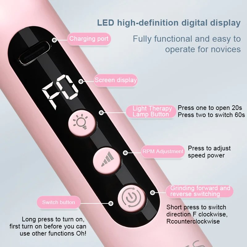 Frendorf | 2 IN 1 SCHLEIF- UND MANIKÜRE-WERKZEUG MIT LED-LICHT