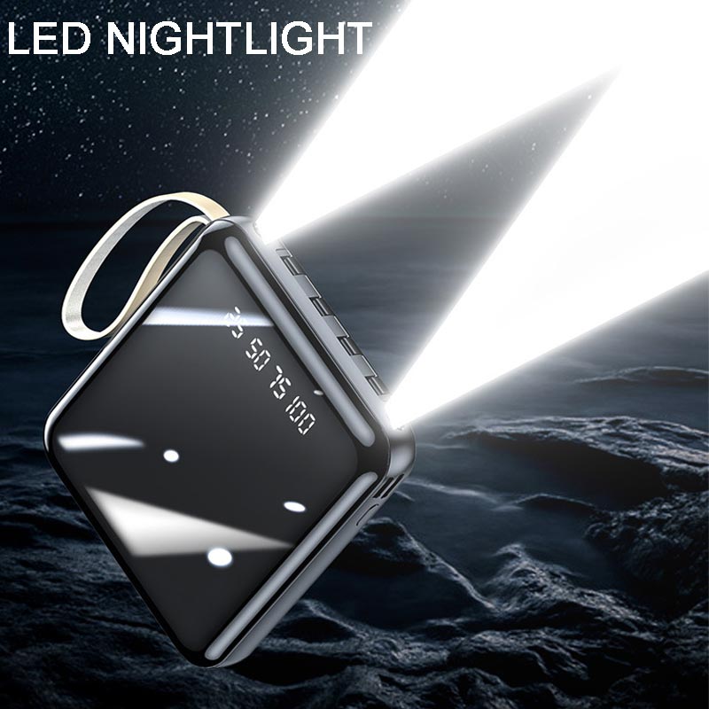 Frendorf | Schnelllade 20000mAh Mini Powerbank mit integrierten Kabeln