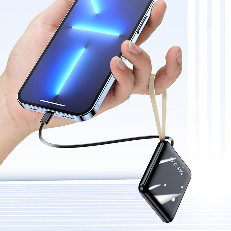 Frendorf | Schnelllade 20000mAh Mini Powerbank mit integrierten Kabeln