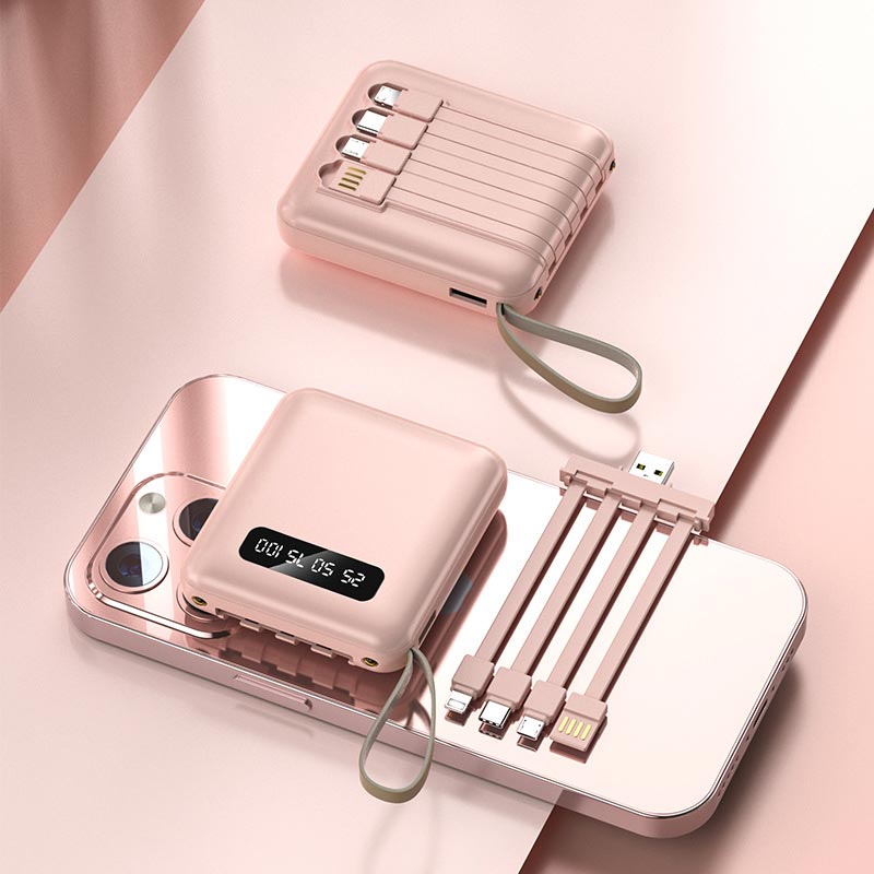 Frendorf | Schnelllade 20000mAh Mini Powerbank mit integrierten Kabeln