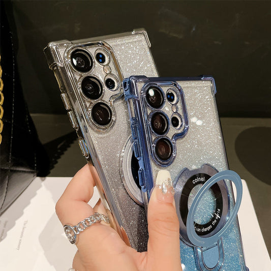 Frendorf | Magnetisches Glitzermobil mit Farbverlauf Handytaschen für Samsung S22/23/24