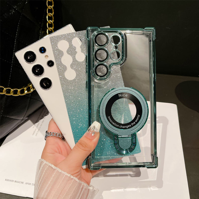 Frendorf | Magnetisches Glitzermobil mit Farbverlauf Handytaschen für Samsung S22/23/24