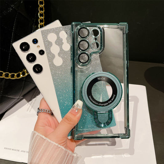 Frendorf | Magnetisches Glitzermobil mit Farbverlauf Handytaschen für Samsung S22/23/24