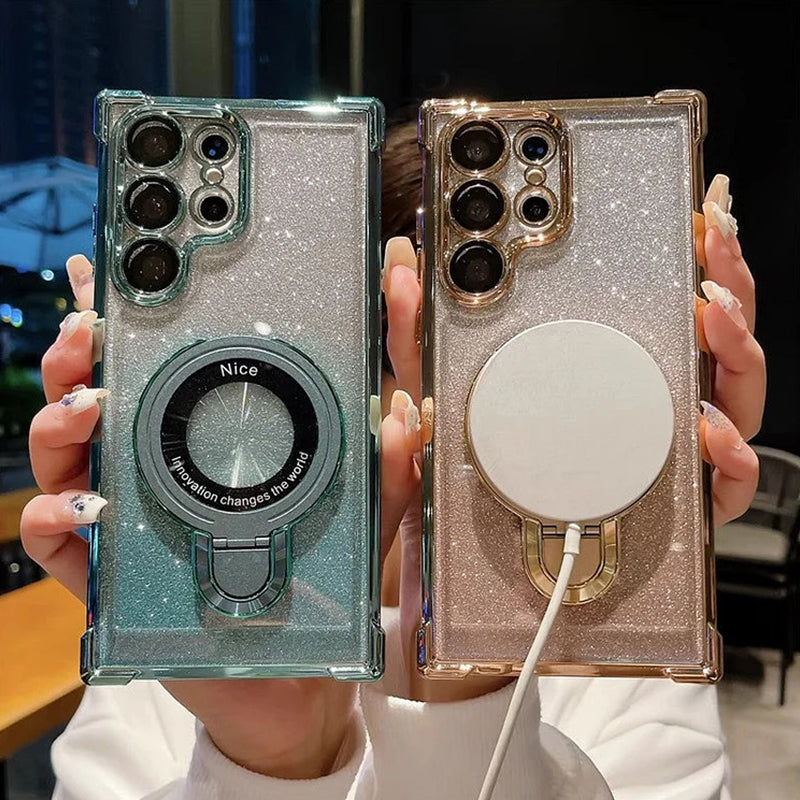 Frendorf | Magnetisches Glitzermobil mit Farbverlauf Handytaschen für Samsung S22/23/24