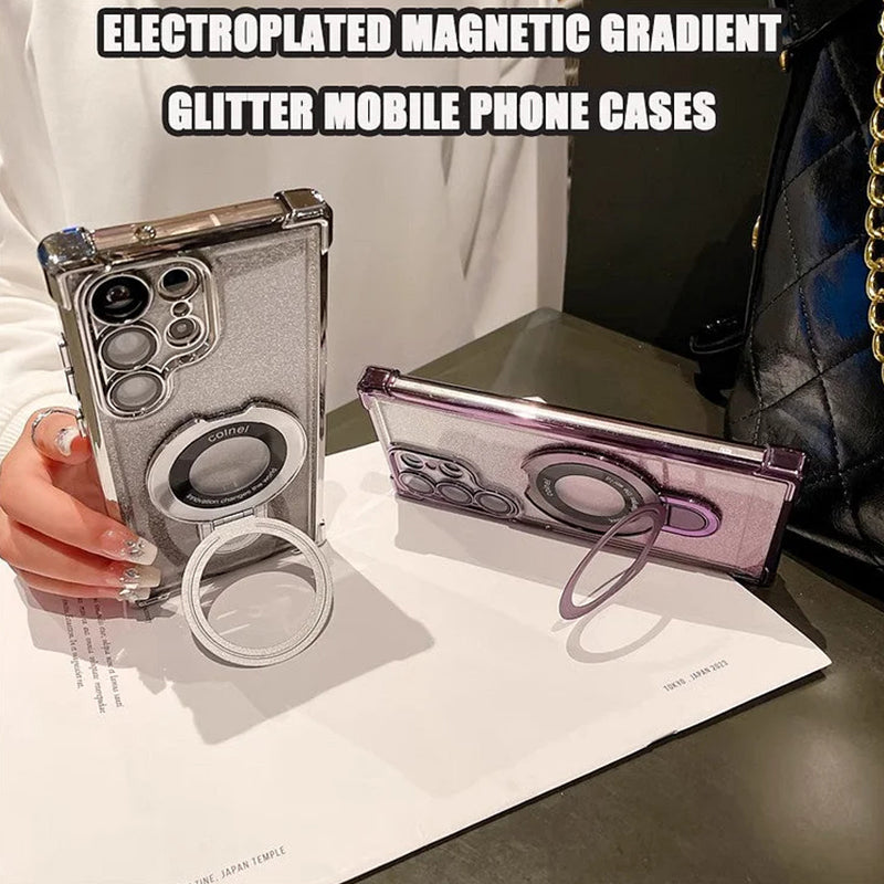 Frendorf | Magnetisches Glitzermobil mit Farbverlauf Handytaschen für Samsung S22/23/24