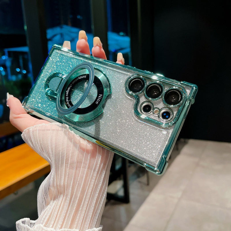 Frendorf | Magnetisches Glitzermobil mit Farbverlauf Handytaschen für Samsung S22/23/24