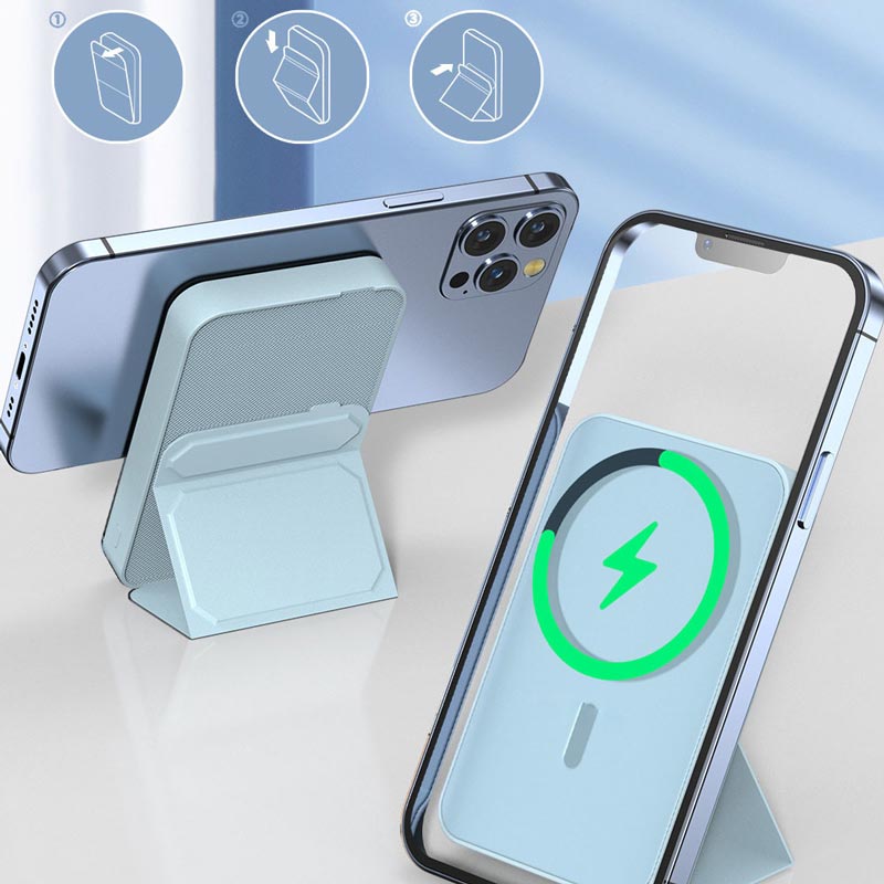 Frendorf | Mini tragbare drahtlose magnetische Powerbank mit Ständer