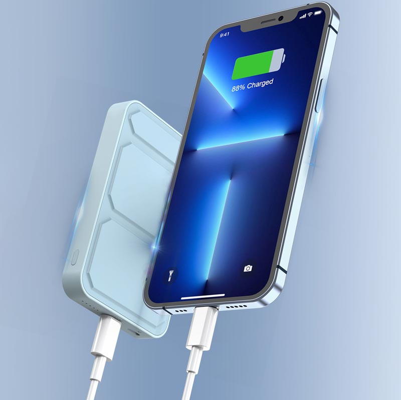 Frendorf | Mini tragbare drahtlose magnetische Powerbank mit Ständer