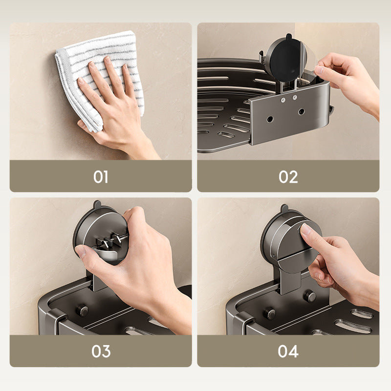 Frendorf | 2PCS Wandmontierter Badezimmer Organizer mit Saugnapf