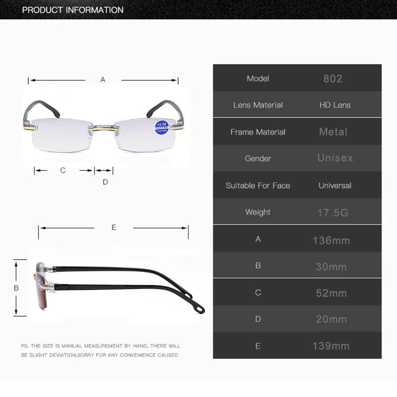 High Hardness Anti-Blau Progressive Fern-und Nahbereich Dual-Use Lesebrille