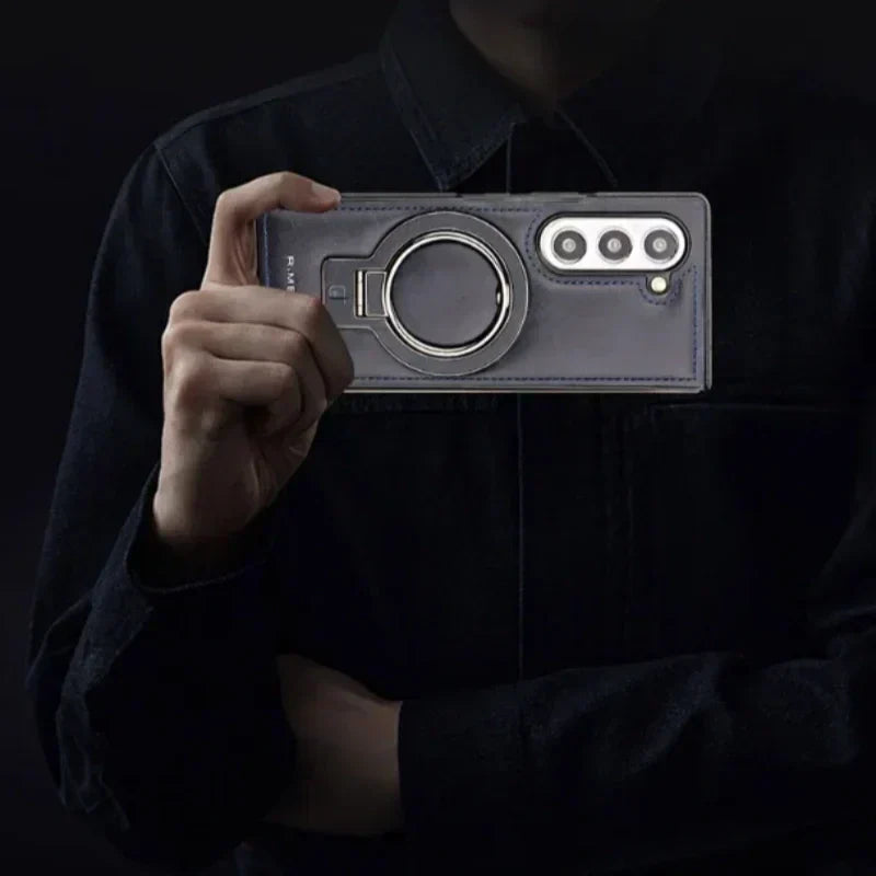 Frendorf | Premium PU-Leder magnetische Hülle mit Standfuß für Samsung Fold 3/4/5/6
