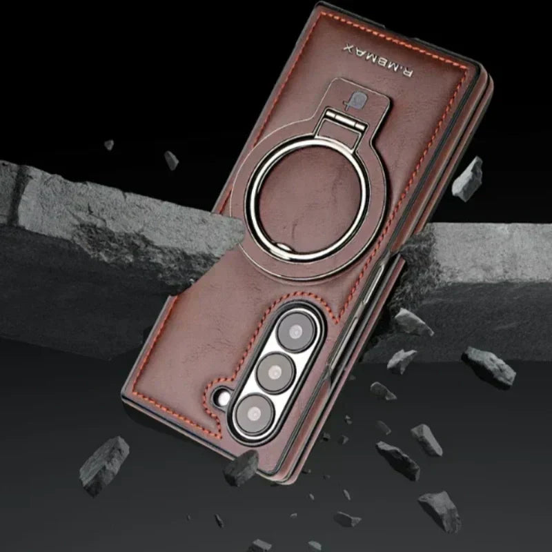 Frendorf | Premium PU-Leder magnetische Hülle mit Standfuß für Samsung Fold 3/4/5/6