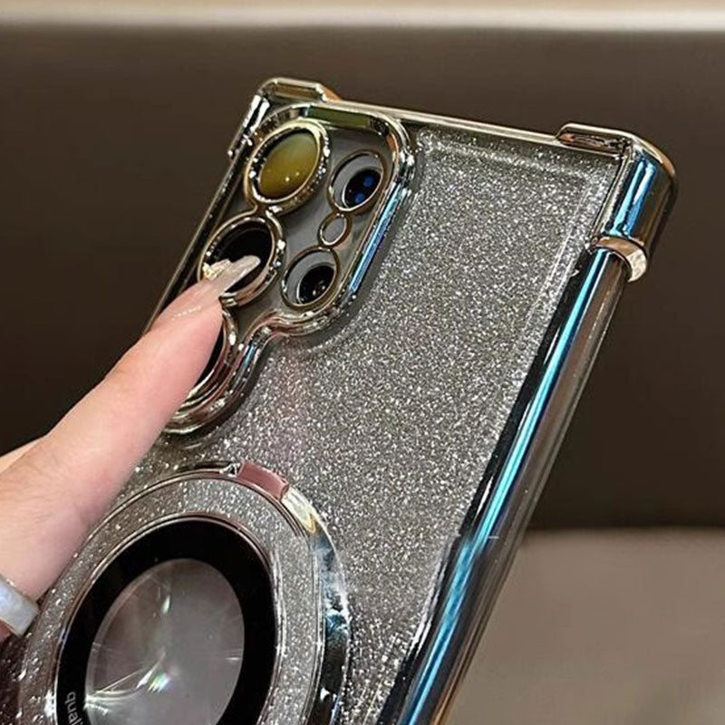 Frendorf | Glitzer Linsen Schutz Magnetische Telefonhülle mit Ständer