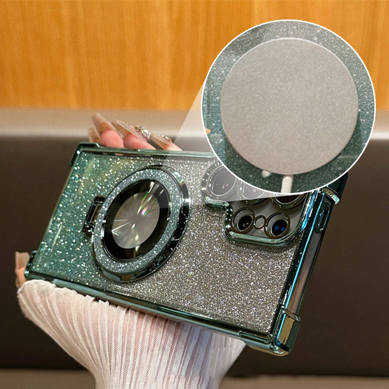 Frendorf | Glitzer Linsen Schutz Magnetische Telefonhülle mit Ständer
