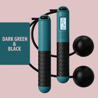 Frendorf | Batteriebetriebene Springseil mit Zähler und Gewichtsbällen