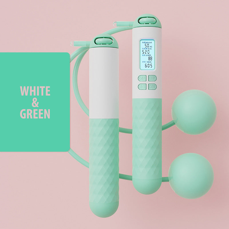 Frendorf | Batteriebetriebene Springseil mit Zähler und Gewichtsbällen