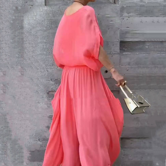 Frendorf | 2-teiliges Chiffon-Set mit lockerem Oberteil und Hose mit weitem Schlitz