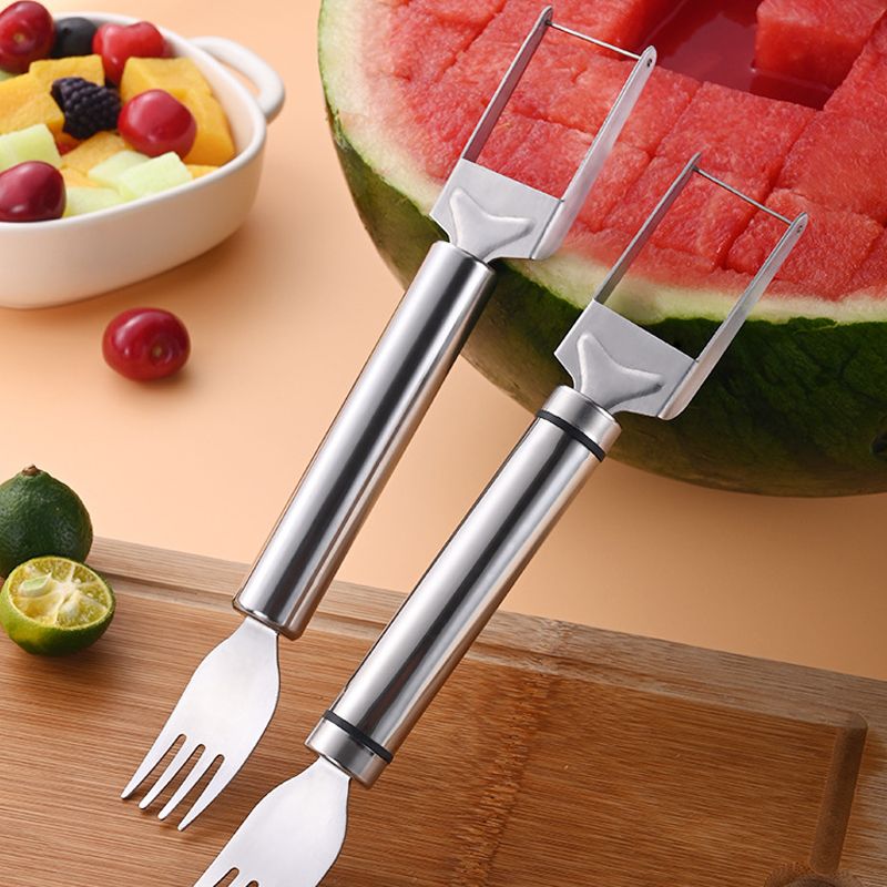 Frendorf | 2-in-1 Edelstahl Wassermelonenmesser und -gabel