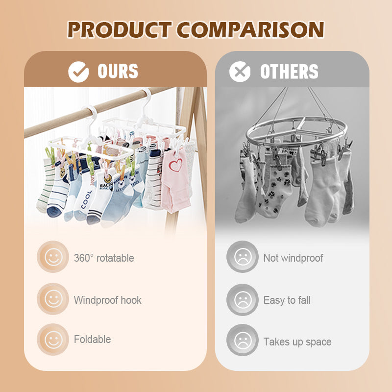 Frendorf | 12-Clip zusammenklappbarer und winddichter Trockner