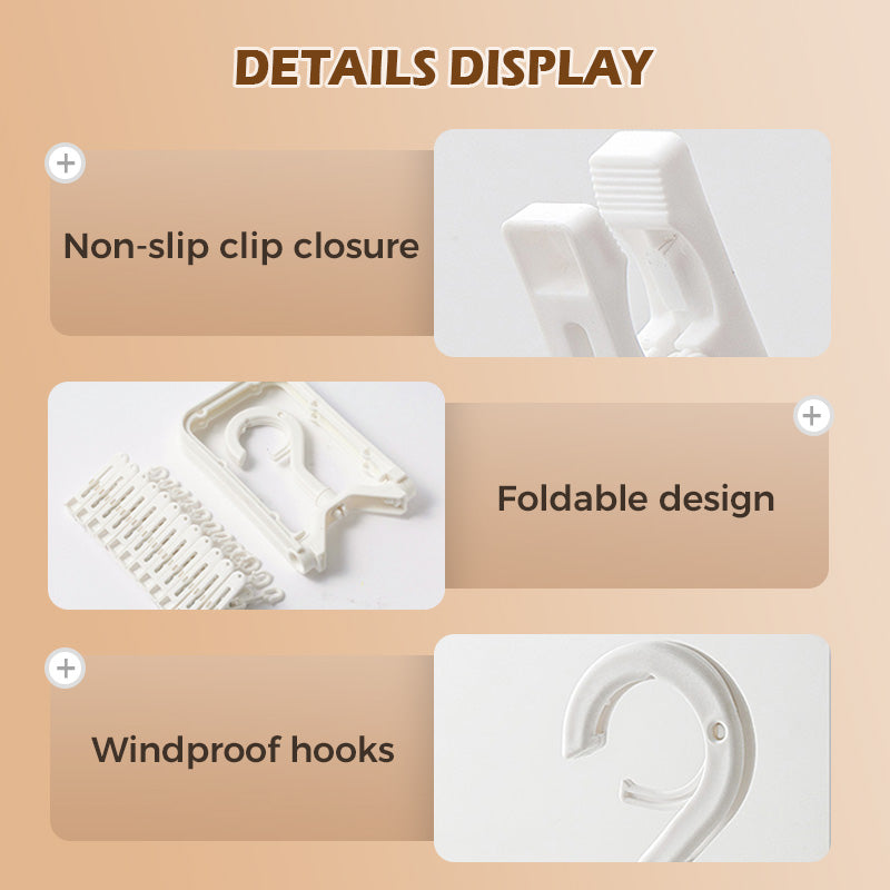 Frendorf | 12-Clip zusammenklappbarer und winddichter Trockner