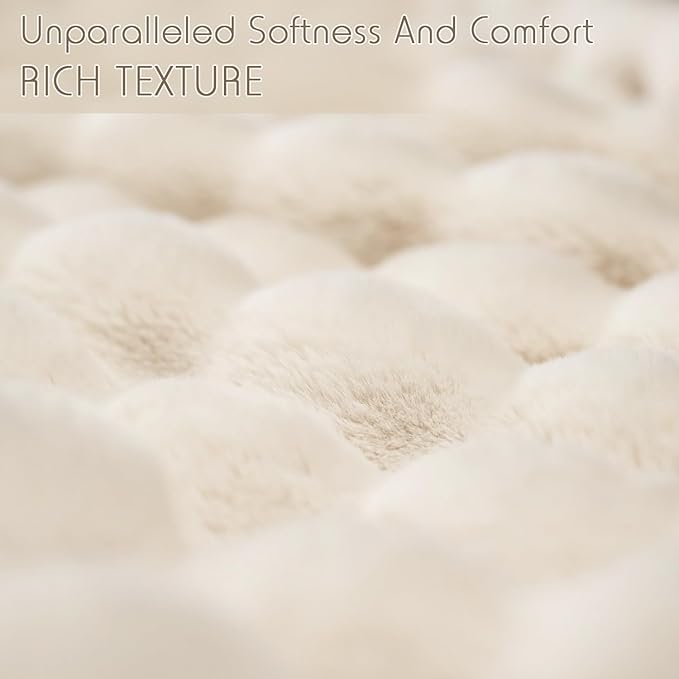 Frendorf | CosyLuxe – Kuscheldecke aus dickem Kaninchenplüsch & Milchsamt (inkl. 2 Kissenbezüge)