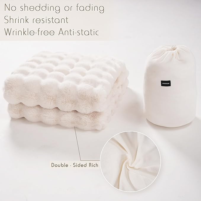 Frendorf | CosyLuxe – Kuscheldecke aus dickem Kaninchenplüsch & Milchsamt (inkl. 2 Kissenbezüge)