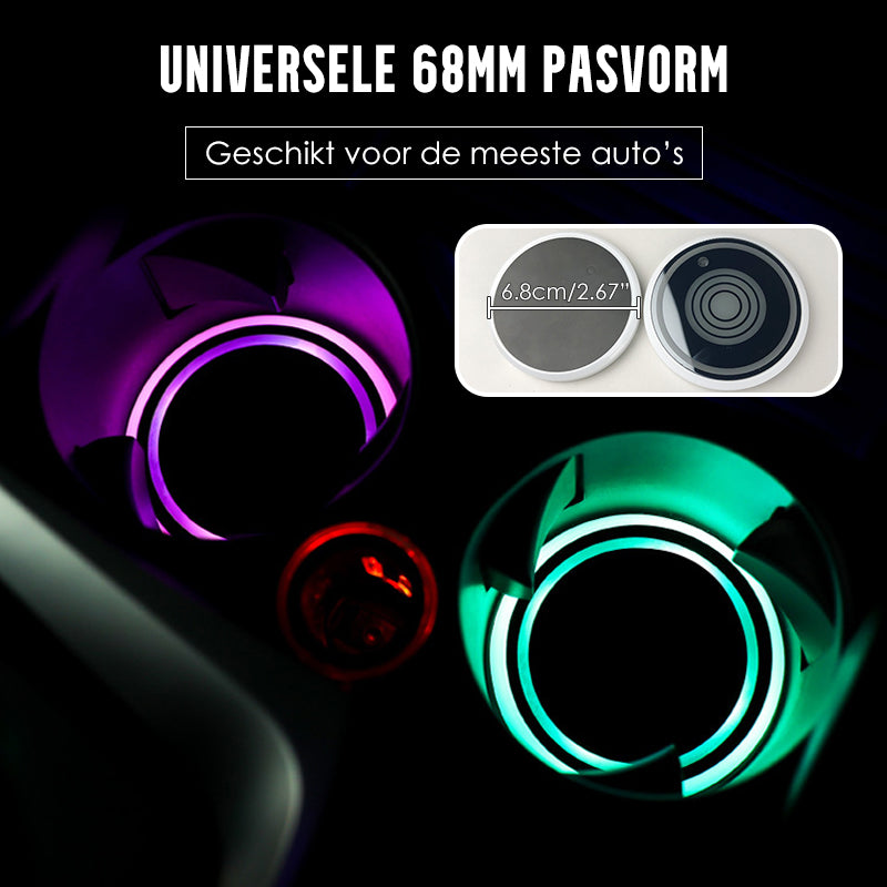 Frendorf | AutoGlow – 7-Farben LED-Becherhalterpad für Autos