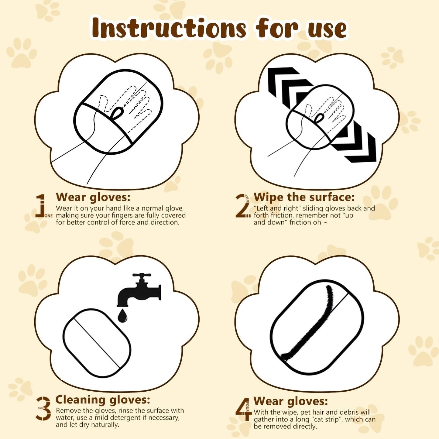 Frendorf | Elektrostatische Handschuhe zum Entfernen von Tierhaaren