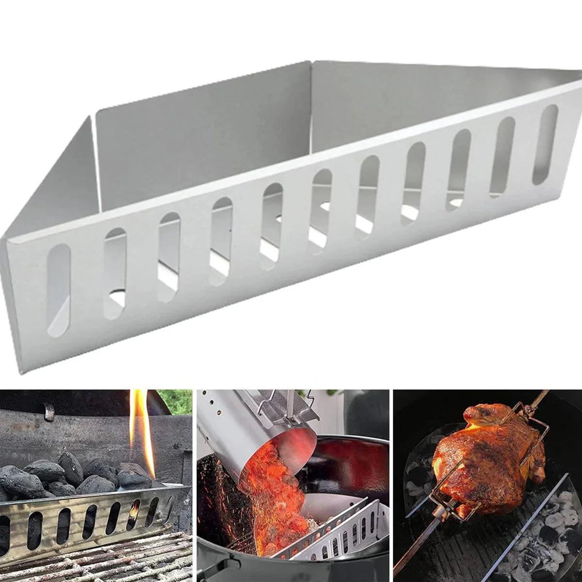 Frendorf | Edelstahl Holzkohlekorb BBQ Holzkohle Grillzubehör