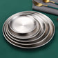 Edelstahl Abendessen Teller Restaurant Gold Serviertablett Runde Platte