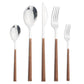 Frendorf | Edelstahl Geschirr Set Imitation Holz Marmor Griff Set