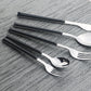 Frendorf | Edelstahl Geschirr Set Imitation Holz Marmor Griff Set