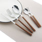 Frendorf | Edelstahl Geschirr Set Imitation Holz Marmor Griff Set