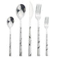 Frendorf | Edelstahl Geschirr Set Imitation Holz Marmor Griff Set