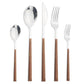 Frendorf | Edelstahl Geschirr Set Imitation Holz Marmor Griff Set